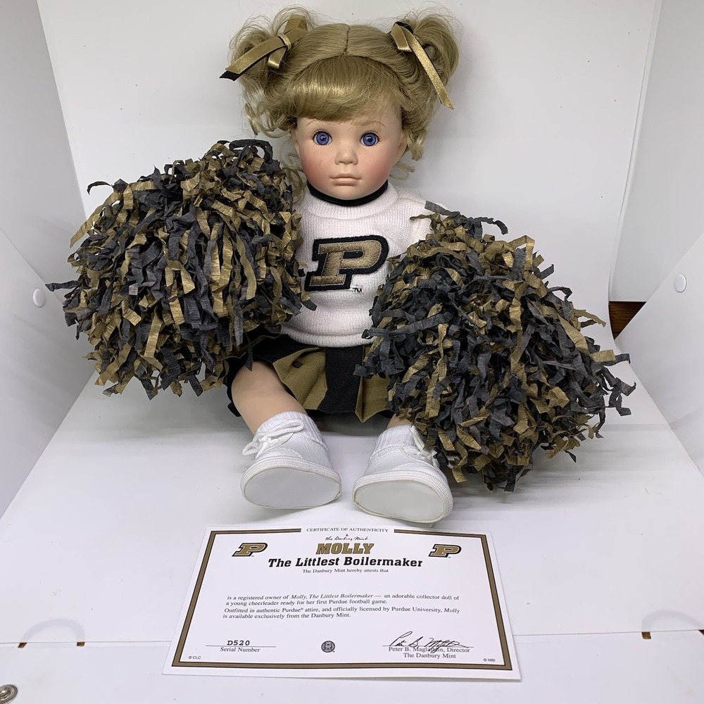 Vintage Purdue Cheerleader Doll Danbury Mint Molly The Littlest Boilermaker RARE